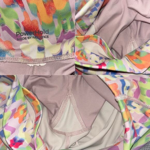 Fabletics Bike Shorts Women's Small Powerhold High-Waist 9'' New Wave Floral - Picture 5 of 16
